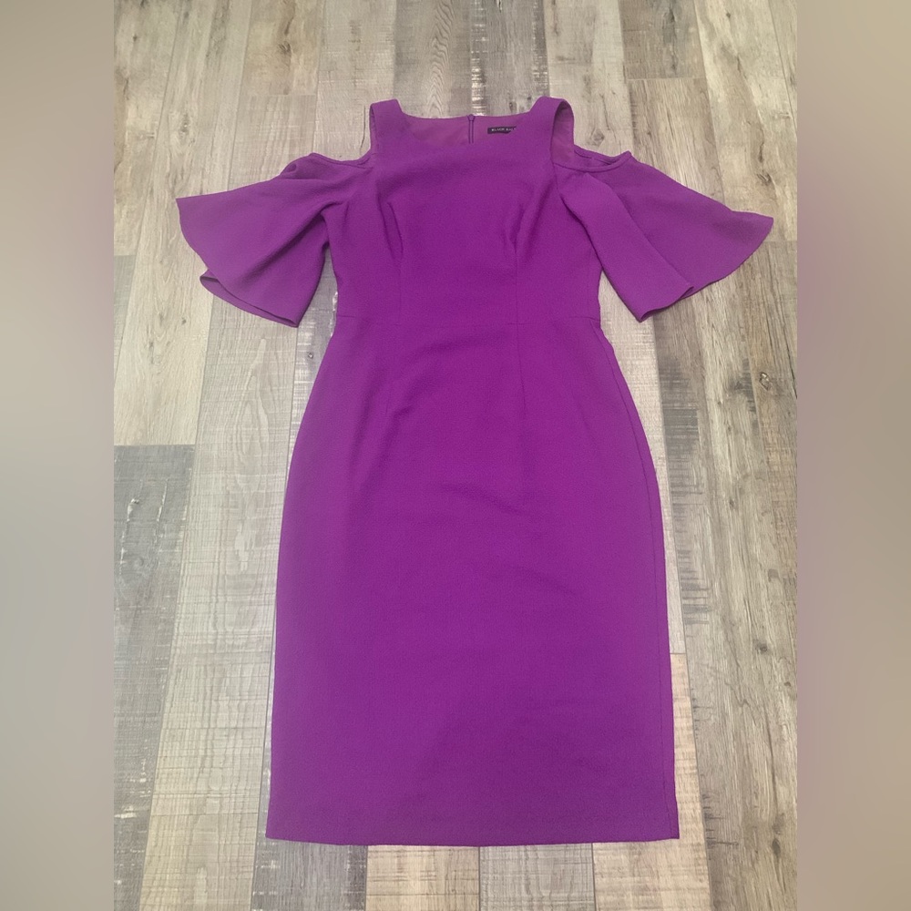 Black Halo Adara Cold Shoulder Sheath Dress Purple Size 8